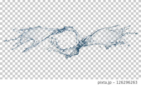 Abstract blue waves and splashes 3d illustration 126296263