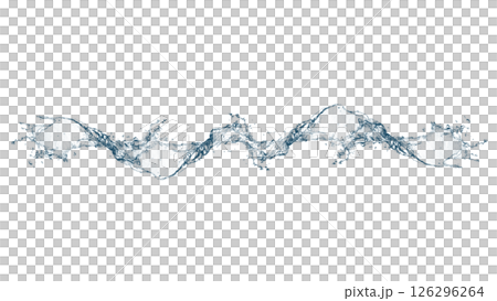 Abstract blue waves and splashes 3d illustration 126296264
