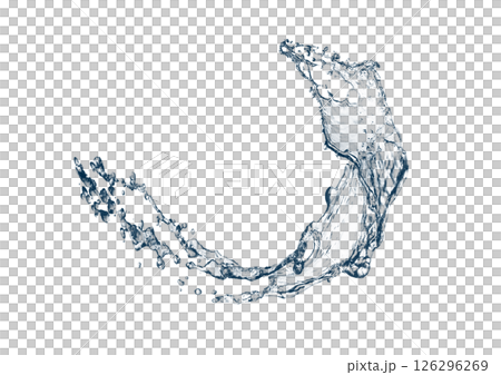 Abstract blue waves and splashes 3d illustration 126296269