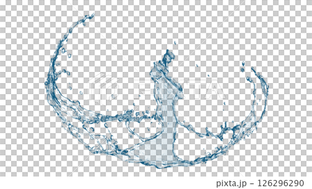 Abstract blue waves and splashes 3d illustration 126296290