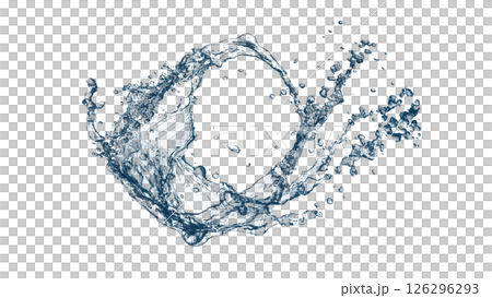 Abstract blue waves and splashes 3d illustration Abstract blue waves and splashes 3d illustration 126296293