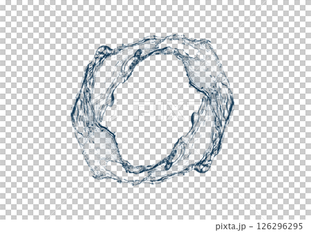 Abstract blue waves and splashes 3d illustration 126296295