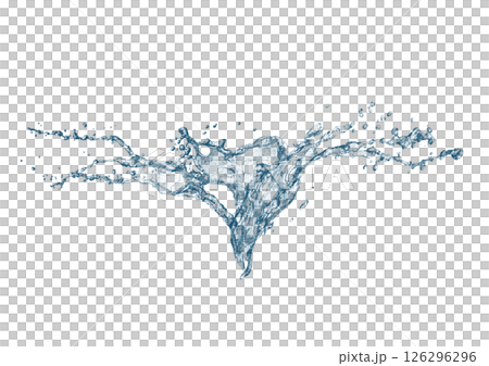 Abstract blue waves and splashes 3d illustration 126296296