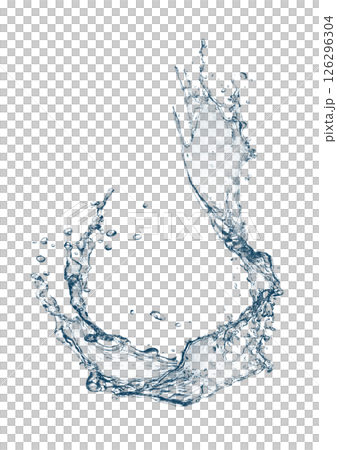 抽象的な青い波と水しぶきが飛び散った3dイラスト 抽象的な青い波と水しぶきが飛び散った3dイラスト 126296304