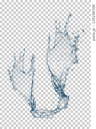 Abstract blue waves and splashes 3d illustration 126296306