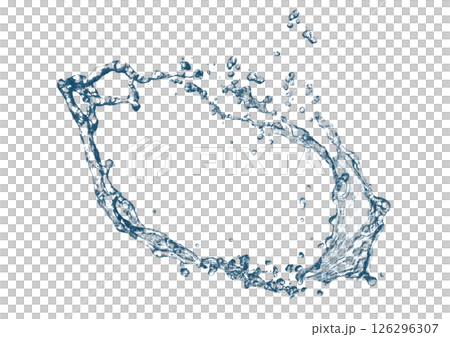抽象的な青い波と水しぶきが飛び散った3dイラスト 抽象的な青い波と水しぶきが飛び散った3dイラスト 126296307