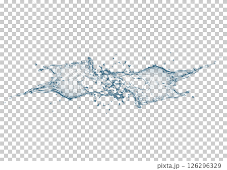 Abstract blue waves and splashes 3d illustration Abstract blue waves and splashes 3d illustration 126296329