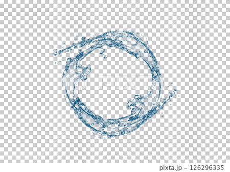 Abstract blue waves and splashes 3d illustration 126296335