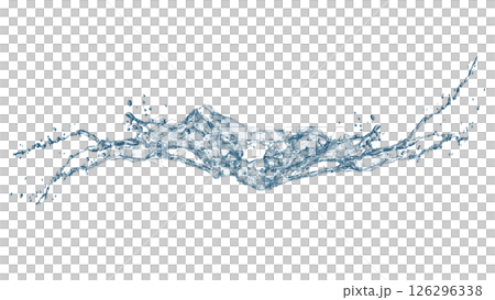Abstract blue waves and splashes 3d illustration 126296338