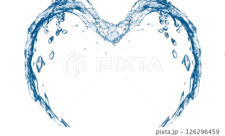 白い背景に抽象的な青い波と水しぶきが飛び散った3dイラスト 白い背景に抽象的な青い波と水しぶきが飛び散った3dイラスト 126296459