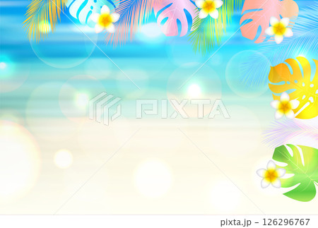 青　波　夏　風景　背景 126296767