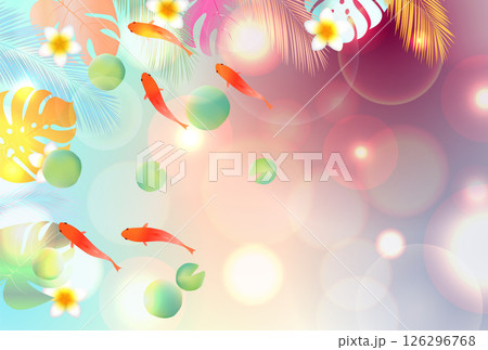 ヤシ 金魚 夏 風景 背景 ヤシ 金魚 夏 風景 背景 126296768