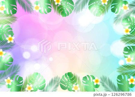 ヤシ　プルメリア　夏　風景　背景 126296786
