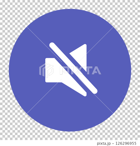 Mute button, single item, blue Mute button, single item, blue 126296955