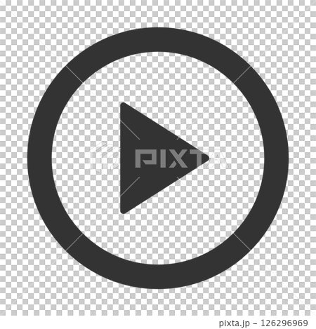 動画　映像　再生ボタン　単品　黒 126296969