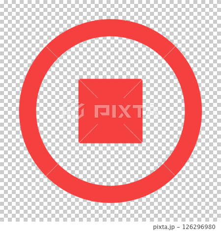 ストップ　一時停止ボタン　単品　赤 126296980