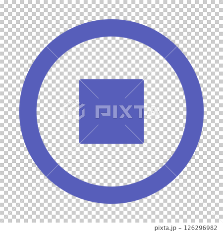 ストップ　一時停止ボタン　単品　青 126296982