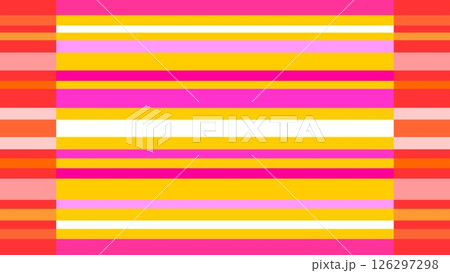 ボーダー模様 カラフル オレンジ色 イエロー ピンク ボーダー模様 カラフル オレンジ色 イエロー ピンク 126297298