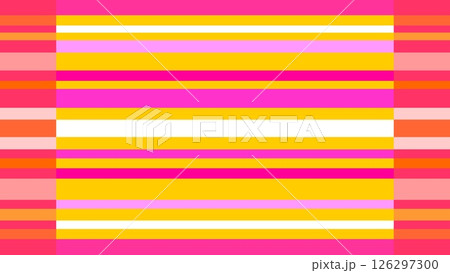 ボーダー模様 カラフル オレンジ色 ピンク イエロー ボーダー模様 カラフル オレンジ色 ピンク イエロー 126297300