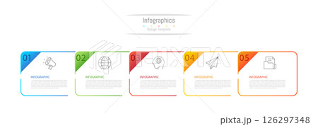 Infographic 5 options design elements for your business data. Vector Illustration. 126297348