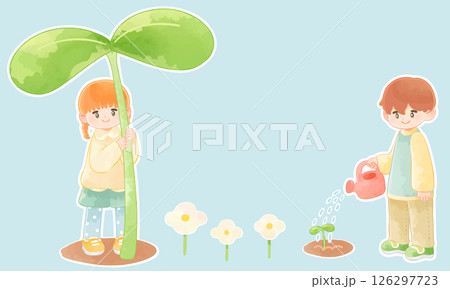 双葉と子どものイラスト 126297723