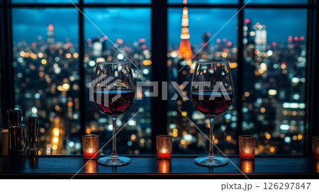 夜景の見えるバー 夜景の見えるバー 126297847