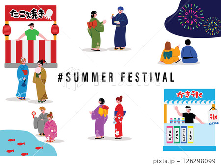 夏祭りを楽しむ人々 夏祭りを楽しむ人々 126298099