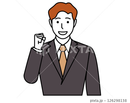 安心してください!こぶしを握るスーツの男性。その2 安心してください!こぶしを握るスーツの男性。その2 126298138