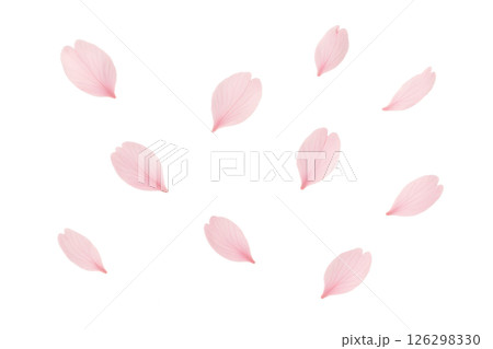 宙に舞う桜の花びら 切り抜き背景 126298330