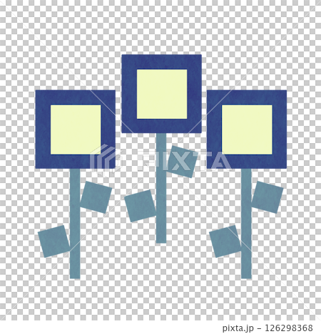 方形花（海軍藍） 126298368