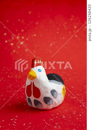 【年賀状素材】和紙の酉年人形 【年賀状素材】和紙の酉年人形 126298420