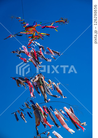 戸町中学校のクレーン鯉のぼり【長崎市】 126298656