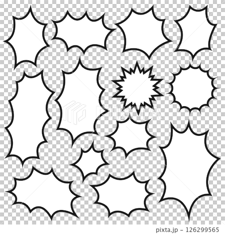 Spiky speech bubble set Comic decoration Explosion Burst Surprise Emphasis Monochrome Spiky speech bubble set Comic decoration Explosion Burst Surprise Emphasis Monochrome 126299565