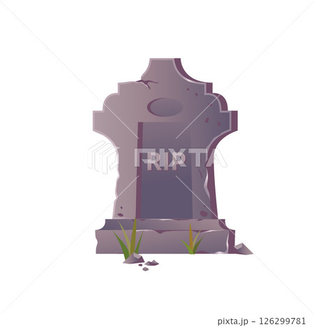 Old stone tombstone with title RIP illustration, 126299781