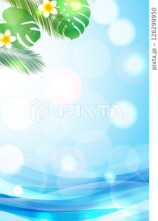 海　夏　水彩　和柄　背景 126299950