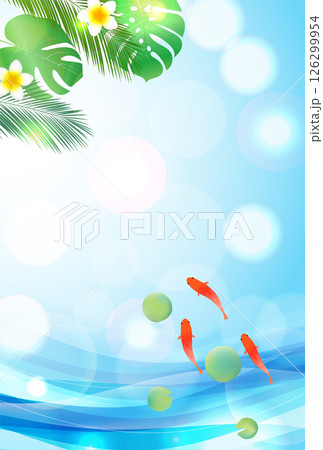 金魚　夏　水彩　和柄　背景 126299954
