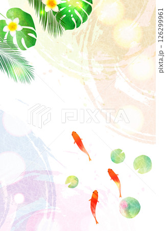 金魚　夏　水彩　和柄　背景 126299961