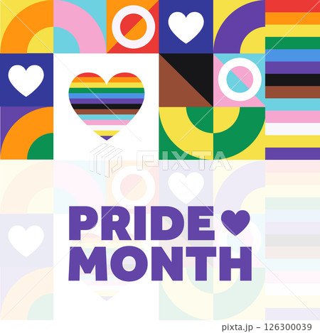 Pride Month. June. Holiday concept. Template for background, banner, card, poster with text. Vector Pride Month. June. Holiday concept. Template for background, banner, card, poster with text. Vector 126300039