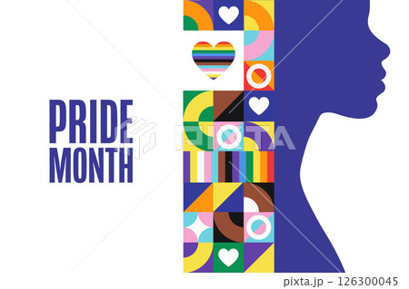 Pride Month. June. Holiday concept. Template for background, banner, card, poster with text. Vector 126300045