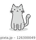 正面を向いて座るねこイラスト 126300049