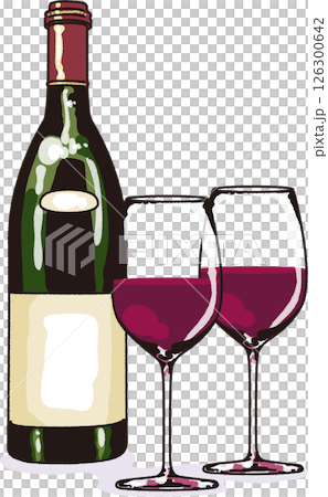 赤ワインのイラスト 126300642