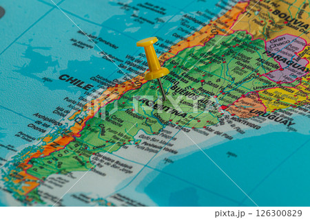 Highlighting Buenos Aires on a colorful map of Argentina Highlighting Buenos Aires on a colorful map of Argentina 126300829