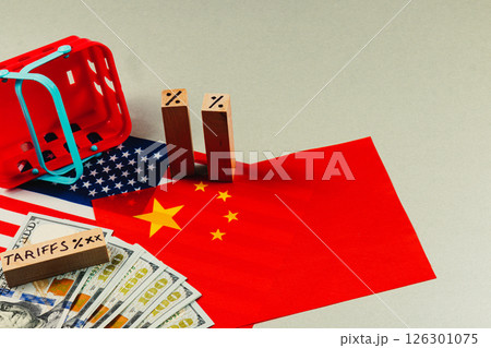 Trade negotiations focusing on tariffs between USA and China Trade negotiations focusing on tariffs between USA and China 126301075