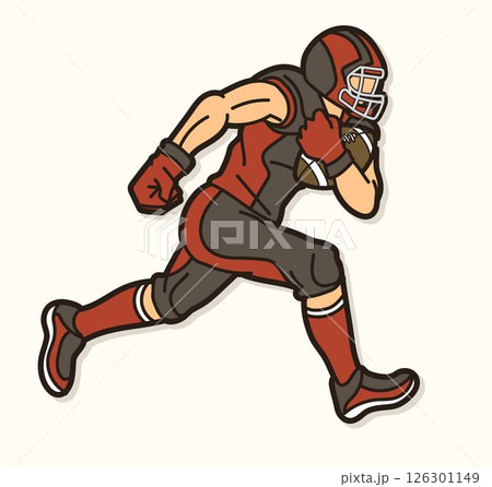 American Football Player Action Cartoon Sport Graphic Vector American Football Player Action Cartoon Sport Graphic Vector 126301149