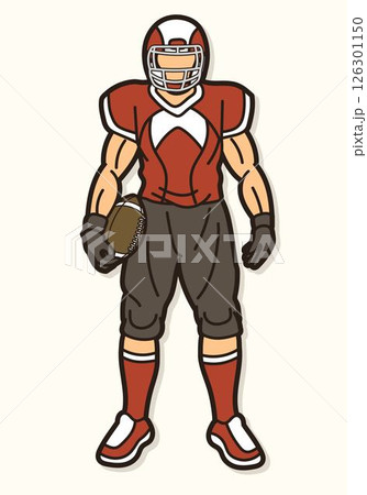 American Football Player Action Cartoon Sport Graphic Vector American Football Player Action Cartoon Sport Graphic Vector 126301150