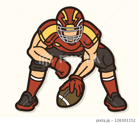 American Football Player Action Cartoon Sport Graphic Vector American Football Player Action Cartoon Sport Graphic Vector 126301152