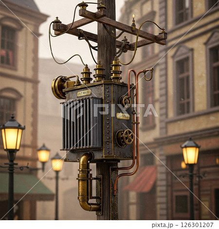 スチームパンク風な柱上変圧器 126301207
