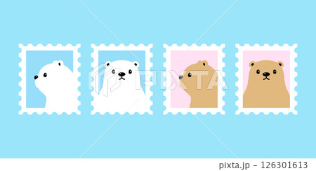 Bear vector polar bear icon post mail stamp cartoon character doodle logo teddy symbol illustration design Bear vector polar bear icon post mail stamp cartoon character doodle logo teddy symbol illustration design 126301613