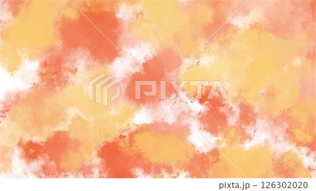 Vibrant orange watercolor background in high-quality vector format. Hand-painted texture with soft gradients and organic brush strokes, perfect for creative projects, seasonal designs, branding, 126302020