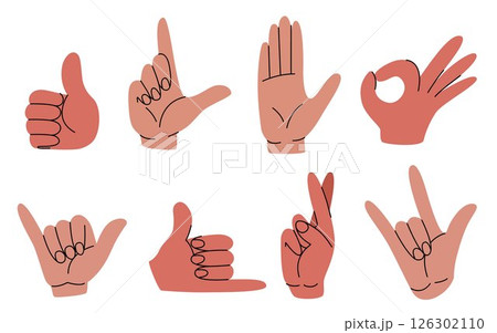 Doodle sketch hand gestures Doodle sketch hand gestures 126302110
